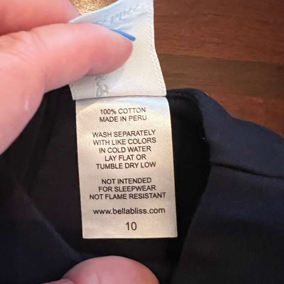 BELLA BLISS Navy Blue Peggy Pima Blouse Scalloped Sleeve Top - Picture 4 of 6